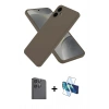 MARSİLYAN™- Galaxy A06 Kılıf Kozmos Yansıma Özel Seri - Siyah 3D Antistatik Cam Ekran Koruyucu + Raze Metal Kamera Lens - SH