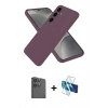 MARSİLYAN™- Galaxy A06 Kılıf Kozmos Yansıma Özel Seri - Siyah 3D Antistatik Cam Ekran Koruyucu + Raze Metal Kamera Lens - SH