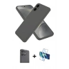 MARSİLYAN™- Galaxy A06 Kılıf Kozmos Yansıma Özel Seri - Siyah 3D Antistatik Seramik Nano Ekran Koruyucu + Raze Metal Kamera Lens - SH