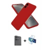 MARSİLYAN™- Galaxy A06 Kılıf Kozmos Yansıma Özel Seri - Siyah 3D Antistatik Seramik Nano Ekran Koruyucu + Raze Metal Kamera Lens - SH