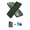 MARSİLYAN™- Galaxy A06 Kılıf Kozmos Yansıma Özel Seri - Siyah 3D Antistatik Seramik Nano Ekran Koruyucu + Raze Metal Kamera Lens - SH
