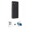 MARSİLYAN™- Galaxy A06 Kılıf Siluet Işık Serisi - Siyah 3D Antistatik Seramik Nano Ekran Koruyucu + Raze Metal Kamera Lens - GS