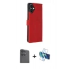 MARSİLYAN™- Galaxy A06 Kılıf Siluet Işık Serisi - Siyah 3D Antistatik Seramik Nano Ekran Koruyucu + Raze Metal Kamera Lens - SH
