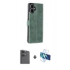 MARSİLYAN™- Galaxy A06 Kılıf Siluet Işık Serisi - Siyah 3D Antistatik Seramik Nano Ekran Koruyucu + Raze Metal Kamera Lens - SH