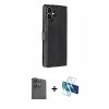 MARSİLYAN™- Galaxy A06 Kılıf Siluet Işık Serisi - Siyah 3D Antistatik Seramik Nano Ekran Koruyucu + Raze Metal Kamera Lens - SH