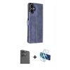 MARSİLYAN™- Galaxy A06 Kılıf Siluet Işık Serisi - Siyah 3D Antistatik Seramik Nano Ekran Koruyucu + Raze Metal Kamera Lens - SH