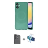 MARSİLYAN™- Galaxy A06 Kılıf Ufuk Serisi - Siyah 3D Antistatik Seramik Nano Ekran Koruyucu + Raze Metal Kamera Lens - SH