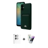 MARSİLYAN™- Galaxy A06 Kılıf Vadi Çizgi Prime - Şeffaf Pasifik Cam Ekran Koruyucu + Raze Metal Kamera Lens - GS
