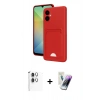 MARSİLYAN™- Galaxy A06 Kılıf Vadi Çizgi Prime - Şeffaf Pasifik Cam Ekran Koruyucu + Raze Metal Kamera Lens - GS