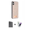 MARSİLYAN™- Galaxy A06 Kılıf Vadi Klasik Serisi - Şeffaf Pasifik Cam Ekran Koruyucu + Raze Metal Kamera Lens - SH