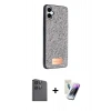 MARSİLYAN™- Galaxy A06 Kılıf Vadi Klasik Serisi - Şeffaf Pasifik Cam Ekran Koruyucu + Raze Metal Kamera Lens - SH