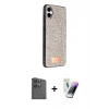 MARSİLYAN™- Galaxy A06 Kılıf Vadi Klasik Serisi - Şeffaf Pasifik Cam Ekran Koruyucu + Raze Metal Kamera Lens - SH