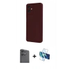 MARSİLYAN™- Galaxy A06 Kılıf Yankı Yansıma Özel Seri - Siyah 3D Antistatik Cam Ekran Koruyucu + Raze Metal Kamera Lens - SH