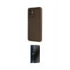 MARSİLYAN™- Galaxy A06 Kılıf Yankı Yansıma Özel Seri - Siyah 3D Antistatik Hayalet Cam Ekran Koruyucu