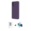 MARSİLYAN™- Galaxy A06 Kılıf Yankı Yansıma Özel Seri - Siyah 3D Antistatik Seramik Nano Ekran Koruyucu + Raze Metal Kamera Lens - GS