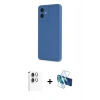 MARSİLYAN™- Galaxy A06 Kılıf Yankı Yansıma Özel Seri - Siyah 3D Antistatik Seramik Nano Ekran Koruyucu + Raze Metal Kamera Lens - GS