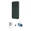 MARSİLYAN™- Galaxy A06 Kılıf Yankı Yansıma Özel Seri - Siyah 3D Antistatik Seramik Nano Ekran Koruyucu + Raze Metal Kamera Lens - GS