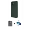 MARSİLYAN™- Galaxy A06 Kılıf Yankı Yansıma Özel Seri - Siyah 3D Antistatik Seramik Nano Ekran Koruyucu + Siyah Raze Metal Kamera Lens