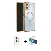 MARSİLYAN™- Galaxy A06 Kılıf Zirve Doku Prime - Siyah 3D Antistatik Seramik Nano Ekran Koruyucu + Raze Metal Kamera Lens - GS