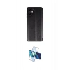 MARSİLYAN™- Galaxy A06 Kılıf Zirve Yansıma Serisi - Siyah 3D Antistatik Cam Ekran Koruyucu