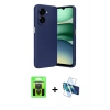 MARSİLYAN™- Galaxy A07 4G Kılıf Eksen Form Prime - Siyah 3D Antistatik Cam Ekran Koruyucu + Raze Metal Kamera Lens - SH