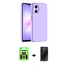MARSİLYAN™- Galaxy A07 4G Kılıf Kozmos Yansıma Özel Seri - Siyah 3D Antistatik Hayalet Cam Ekran Koruyucu + Raze Metal Kamera Lens - GS