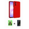 MARSİLYAN™- Galaxy A07 4G Kılıf Kozmos Yansıma Özel Seri - Siyah 3D Antistatik Hayalet Cam Ekran Koruyucu + Raze Metal Kamera Lens - GS
