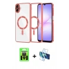 MARSİLYAN™- Galaxy A07 4G Kılıf Nova Işık Özel Seri - Siyah 3D Antistatik Cam Ekran Koruyucu + Raze Metal Kamera Lens - SH