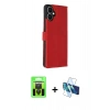 MARSİLYAN™- Galaxy A07 4G Kılıf Siluet Işık Serisi - Siyah 3D Antistatik Cam Ekran Koruyucu + Raze Metal Kamera Lens - SH