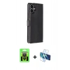 MARSİLYAN™- Galaxy A07 4G Kılıf Siluet Işık Serisi - Siyah 3D Antistatik Cam Ekran Koruyucu + Raze Metal Kamera Lens - SH