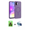 MARSİLYAN™- Galaxy A07 4G Kılıf Siluet Minimal Prime - Siyah 3D Antistatik Cam Ekran Koruyucu + Raze Metal Kamera Lens - SH