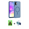 MARSİLYAN™- Galaxy A07 4G Kılıf Siluet Minimal Prime - Siyah 3D Antistatik Cam Ekran Koruyucu + Raze Metal Kamera Lens - SH
