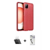 MARSİLYAN™- Galaxy A12 Kılıf Doruk Klasik Özel Seri - Şeffaf Uv Polymer Nano Ekran Koruyucu + Kamera Lens Koruma Cam - SF