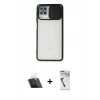 MARSİLYAN™- Galaxy A12 Kılıf Vadi Çizgi - Şeffaf Uv Polymer Nano Ekran Koruyucu + Kamera Lens Koruma Cam - SF