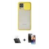 MARSİLYAN™- Galaxy A12 Kılıf Vadi Çizgi - Siyah 3D Antistatik Mat Seramik Nano Ekran Koruyucu + Kamera Lens Koruma Cam - SF