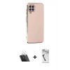 MARSİLYAN™- Galaxy A12 Kılıf Yankı Serisi - Şeffaf Uv Polymer Nano Ekran Koruyucu + Şeffaf Kamera Lens Koruma Cam