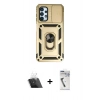 MARSİLYAN™- Galaxy A13 4G Kılıf Ahenk Klasik - Şeffaf Uv Polymer Nano Ekran Koruyucu + Kamera Lens Koruma Cam - SF