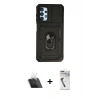 MARSİLYAN™- Galaxy A13 4G Kılıf Ahenk Klasik - Şeffaf Uv Polymer Nano Ekran Koruyucu + Kamera Lens Koruma Cam - SF