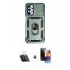 MARSİLYAN™- Galaxy A13 4G Kılıf Ahenk Klasik - Siyah 3D Antistatik Mat Seramik Nano Ekran Koruyucu + Kamera Lens Koruma Cam - SF