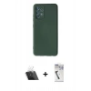 MARSİLYAN™- Galaxy A13 4G Kılıf Ahenk Serisi - Şeffaf Uv Polymer Nano Ekran Koruyucu + Kamera Lens Koruma Cam - SF
