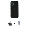 MARSİLYAN™- Galaxy A13 4G Kılıf Ahenk Serisi - Siyah Joko Magic 5D Cam + Kamera Lens Koruma Cam - SF