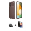MARSİLYAN™- Galaxy A13 4G Kılıf Eksen Form Prime - Siyah 3D Antistatik Mat Seramik Nano Ekran Koruyucu + Kamera Lens Koruma Cam - SF
