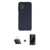 MARSİLYAN™- Galaxy A13 4G Kılıf Kozmos Yansıma Özel Seri - Siyah 3D Antistatik Hayalet Cam Ekran Koruyucu + Kamera Lens Koruma Cam - SF