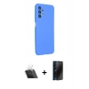 MARSİLYAN™- Galaxy A13 4G Kılıf Kozmos Yansıma Özel Seri - Siyah 3D Antistatik Hayalet Cam Ekran Koruyucu + Kamera Lens Koruma Cam - SF