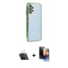 MARSİLYAN™- Galaxy A13 4G Kılıf Vadi Minimal - Siyah 3D Antistatik Mat Seramik Nano Ekran Koruyucu + Şeffaf Kamera Lens Koruma Cam