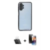 MARSİLYAN™- Galaxy A13 4G Kılıf Vadi Minimal - Siyah 3D Antistatik Mat Seramik Nano Ekran Koruyucu + Şeffaf Kamera Lens Koruma Cam