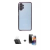 MARSİLYAN™- Galaxy A13 4G Kılıf Vadi Minimal - Siyah 3D Antistatik Mat Seramik Nano Ekran Koruyucu + Şeffaf Kamera Lens Koruma Cam