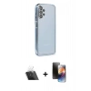MARSİLYAN™- Galaxy A13 4G Kılıf Vadi Minimal - Siyah 3D Antistatik Mat Seramik Nano Ekran Koruyucu + Şeffaf Kamera Lens Koruma Cam