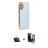 MARSİLYAN™- Galaxy A13 4G Kılıf Vadi Minimal - Siyah 3D Antistatik Mat Seramik Nano Ekran Koruyucu + Şeffaf Kamera Lens Koruma Cam