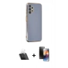 MARSİLYAN™- Galaxy A13 4G Kılıf Yankı Serisi - Siyah 3D Antistatik Mat Seramik Nano Ekran Koruyucu + Kamera Lens Koruma Cam - SF